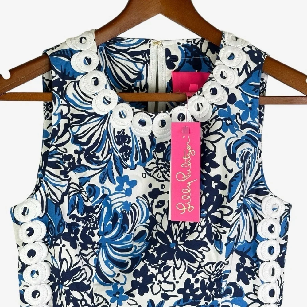 NWT Lilly Pulitzer Mila Stretch Mini Dress Low Tide Navy Pandarama Size 00 - Picture 3 of 13